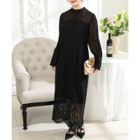 Lace Ladies/レースレディース Lace Ladies クラシカルレース Iライン シフォン ロング ワンピース/507958785