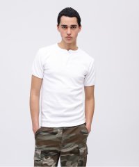 AVIREX/《DAILY/デイリー》RIB S/S HENLEY NECK T－SHIRT/リブ 半袖 ヘンリーネック Tシャツ  デイリーウェア/507960137