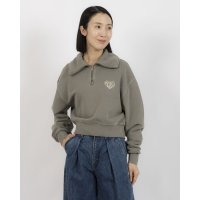 NERDY/ノルディ NERDY W'S SOUFFLE PIGMENT CROPPED SWEATSHIRT 　ソッフルピグメントクロップドスウェットシャツ（チャコール）/507875334