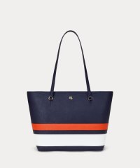 LAUREN RALPH LAUREN/ストライプド レザー ミディアム Karly トート バッグ/507958029
