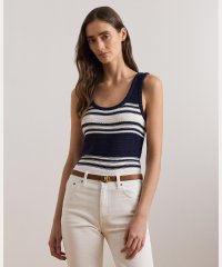 LAUREN RALPH LAUREN/ストライプド コットンブレンド セーター タンク トップ/507958068
