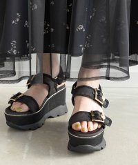 RANDA/ランダ RANDA パールバックルウェッジスポーツサンダル/507964240