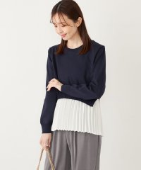 SHIPS Colors WOMEN/SHIPS Colors:〈手洗い可能〉ヘムプリーツ ドッキング ニット/507964641
