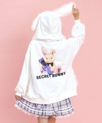 Secret Honey/シークレットハニー Secret Honey レースアップポケットバックプリントうさ耳パーカー/507964845