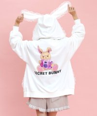 Secret Honey/シークレットハニー Secret Honey レースアップポケットバックプリントうさ耳パーカー/507964845