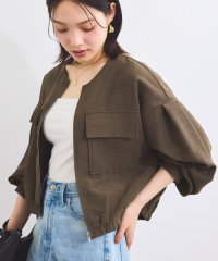 VIS/【WEB限定】気流染めリネンライクダブルポケットブルゾン【防シワ/UVケア/接触冷感/洗える】/507965025