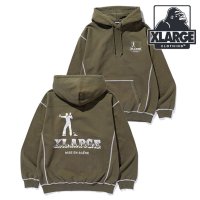 XLARGE/エクストララージ XLARGE CONTRAST STITCH PULLOVER HOODED SWEATSHIRT OLIVE [101251012007 S/507965224