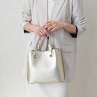 andrea cardone/アンドレアカルドネ Andrea Cardone メタリックレザーハンドバッグ/507965302