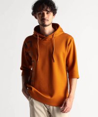 NICOLE CLUB FOR MEN/ビッグロゴプリント5分袖パーカー/507777928