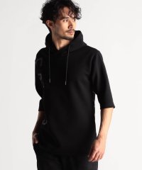 NICOLE CLUB FOR MEN/ビッグロゴプリント5分袖パーカー/507777928