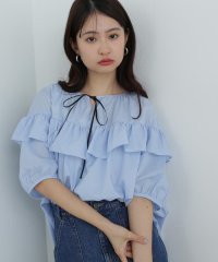 N Natural Beauty Basic/ラッフルバイカラーリボンブラウス/507935784