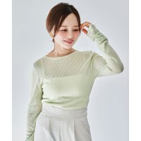 KOBE LETTUCE/コウベレタス KOBE LETTUCE [ 田中亜希子さんコラボ ]クルーネックシアーリブニットトップス [C7339]/507965514