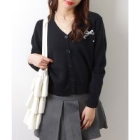 Lace Ladies/レースレディース Lace Ladies リボン柄 Vネック リブ カーディガン ニット セーター トップス/507965612