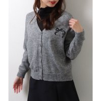 Lace Ladies/レースレディース Lace Ladies リボン柄 Vネック リブ カーディガン ニット セーター トップス/507965612