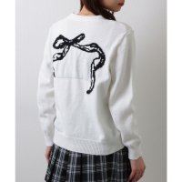 Lace Ladies/レースレディース Lace Ladies リボン柄 Vネック リブ カーディガン ニット セーター トップス/507965612
