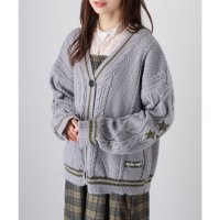 Lace Ladies/レースレディース Lace Ladies スター パッチ 長袖 ケーブル ニット カーディガン/507965627