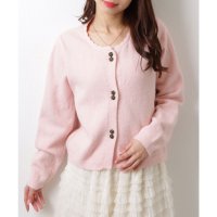 Lace Ladies/レースレディース Lace Ladies フラワー ボタン ラウンドネック 長袖 ニット プルオーバー カーディガン/507965631