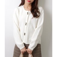Lace Ladies/レースレディース Lace Ladies フラワー ボタン ラウンドネック 長袖 ニット プルオーバー カーディガン/507965631