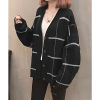 Lace Ladies/レースレディース Lace Ladies 配色 チェック Vネック ニット カーディガン/507965645