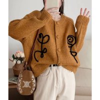 Lace Ladies/レースレディース Lace Ladies ボタニカル モチーフ付き 長袖 ニット カーディガン/507965649