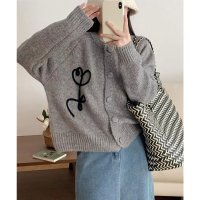 Lace Ladies/レースレディース Lace Ladies ボタニカル モチーフ付き 長袖 ニット カーディガン/507965649