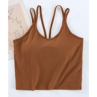 Lace Ladies/レースレディース Lace Ladies ソリッドカラー ダブル ストラップ ベーシック ハーフトップ/507965653