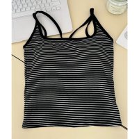 Lace Ladies/レースレディース Lace Ladies スクエアネック カップ付き クロップド丈 バッククロス タンクトップ/507965655