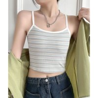 Lace Ladies/レースレディース Lace Ladies マルチボーダー カップ付き コンパクト リブ キャミソール/507965663