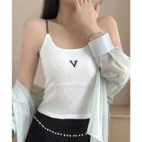 Lace Ladies/レースレディース Lace Ladies 配色 ロゴ カップ付きコンパクト リブ キャミソール/507965668