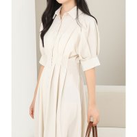 Lace Ladies/レースレディース Lace Ladies バックレースアップ パフスリーブ ロング シャツ ワンピース/507965716