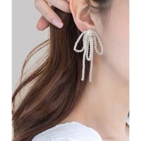 Lace Ladies/レースレディース Lace Ladies メニー パール ビッグ リボン ピアス/507965727