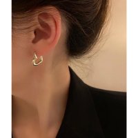 Lace Ladies/レースレディース Lace Ladies メタリック ミニマル ハート フープ ピアス/507965735