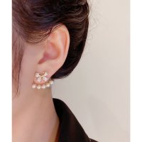 Lace Ladies/レースレディース Lace Ladies ビジュー リボン 5連 パール ピアス/507965737