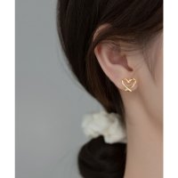 Lace Ladies/レースレディース Lace Ladies シンプル オープン ハート イヤリング / ピアス/507965743