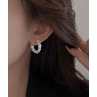 Lace Ladies/レースレディース Lace Ladies メタリック 3D ハーフ リング ピアス/507965746