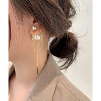 Lace Ladies/レースレディース Lace Ladies パール / ビジュー チェーン スウィング ロング ピアス/507965748