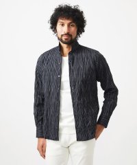 MICHEL KLEIN HOMME/ストライプタックスタンドカラー長袖シャツ/507966479
