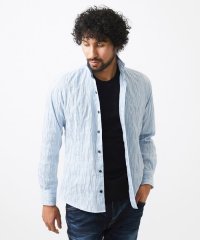 MICHEL KLEIN HOMME/ストライプタックスタンドカラー長袖シャツ/507966479
