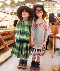 DENIM DUNGAREE/デニムダンガリー DENIM DUNGAREE Madras Plaid Docking Dress/507968111
