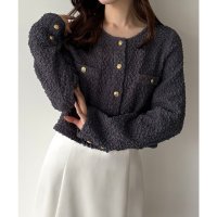 mipiarl/ミピアール mipiarl mipiarl ぽこぽこ金ボタントップス/507968152