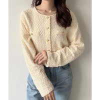 mipiarl/ミピアール mipiarl mipiarl ぽこぽこ金ボタントップス/507968152