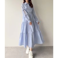 mipiarl/ミピアール mipiarl mipiarl 袖リボンティアードシャツワンピース【一部ぺチスカートセット】/507968160