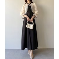 mipiarl/ミピアール mipiarl mipiarl 前後2wayフラワージャガードシアーボレロ＋フレアキャミワンピースset[ペチスカートセット]/507968164