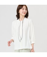 TOKYO SHIRTS/トーキョーシャツ TOKYO SHIRTS 配色ボウタイブラウス 七分袖 形態安定 レディースデザインシャツ/507968200