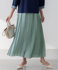 NIJYUSANKU（LARGE SIZE）/【洗える】シアーコンビ プリーツ スカート/507968273