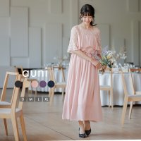auni/アウニイ auni パーティー ドレス 結婚式 レース 切替 胸元 フリル ロングドレス ワンピース 2次会 1.5次会 お呼ばれ J327012/507968773