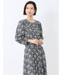 m.f.editorial/プリント バンドカラー 8分袖比翼ブラウス/507969136