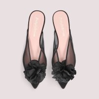 PRETTY BALLERINAS/プリティ・バレリーナ Pretty Ballerinas ELLA suede－mesh flower mules / エラ スエード メッシュ フラワー ミュ/507866268