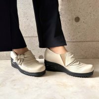 HERMOSA/エレモーサ HERMOSA 【日本製】【4E幅】【軽量】【柔らか本革】ふかふか らくらく つま先ゆったり エアーソール 結びリボンコンフォートシューズ/507963659