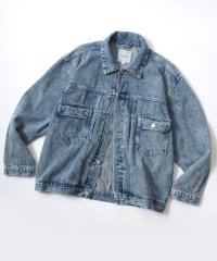 LAZAR/ラザル Lazar オーバーサイズ ヴィンテージライク ケミカルウォッシュ加工 ショート丈 デニムジャケット レディース メンズ/507969205